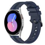 For Samsung Galaxy Watch5 40mm 20mm Concave Striped Slicone Watch Band(Navy Blue)