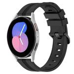 For Samsung Galaxy Watch5 40mm 20mm Concave Striped Slicone Watch Band(Black)
