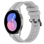 For Samsung Galaxy Watch5 40mm 20mm Concave Striped Slicone Watch Band(Grey)