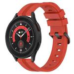 For Samsung Galaxy Watch5 Pro 45mm 20mm Concave Striped Slicone Watch Band(Red)