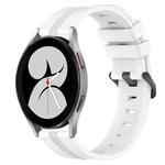 For Samsung Galaxy Watch4 40mm 20mm Concave Striped Slicone Watch Band(White)