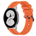 For Samsung Galaxy Watch4 40mm 20mm Concave Striped Slicone Watch Band(Orange)