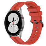 For Samsung Galaxy Watch4 40mm 20mm Concave Striped Slicone Watch Band(Red)