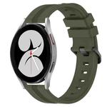 For Samsung Galaxy Watch4 40mm 20mm Concave Striped Slicone Watch Band(Army Green)