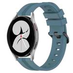 For Samsung Galaxy Watch4 40mm 20mm Concave Striped Slicone Watch Band(Rock Cyan)