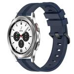 For Samsung  Galaxy Watch 4 Classic 42mm 20mm Concave Striped Slicone Watch Band(Navy Blue)