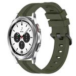 For Samsung  Galaxy Watch 4 Classic 42mm 20mm Concave Striped Slicone Watch Band(Army Green)