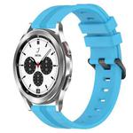 For Samsung  Galaxy Watch 4 Classic 42mm 20mm Concave Striped Slicone Watch Band(Sky Blue)