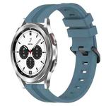 For Samsung  Galaxy Watch 4 Classic 42mm 20mm Concave Striped Slicone Watch Band(Rock Cyan)