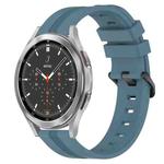 For Samsung  Galaxy Watch 4 Classic 46mm 20mm Concave Striped Slicone Watch Band(Rock Cyan)