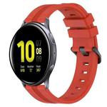 For Samsung Galaxy Watch Active 2 40mm 20mm Concave Striped Slicone Watch Band(Red)