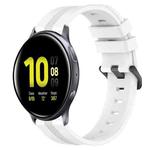 For Samsung Galaxy Watch Active 2 44mm 20mm Concave Striped Slicone Watch Band(White)
