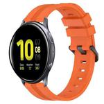 For Samsung Galaxy Watch Active 2 44mm 20mm Concave Striped Slicone Watch Band(Orange)