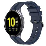 For Samsung Galaxy Watch Active 2 44mm 20mm Concave Striped Slicone Watch Band(Navy Blue)