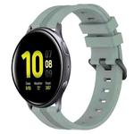 For Samsung Galaxy Watch Active 2 44mm 20mm Concave Striped Slicone Watch Band(Grayish Green)
