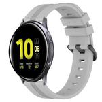 For Samsung Galaxy Watch Active 2 44mm 20mm Concave Striped Slicone Watch Band(Grey)