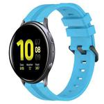 For Samsung Galaxy Watch Active 2 44mm 20mm Concave Striped Slicone Watch Band(Sky Blue)