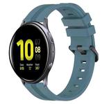 For Samsung Galaxy Watch Active 2 44mm 20mm Concave Striped Slicone Watch Band(Rock Cyan)