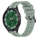 For Samsung Galaxy Watch 6 Classic 43mm 20mm Concave Striped Slicone Watch Band(Grayish Green)