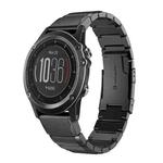 For Garmin Fenix 3 HR 26mm Tortoise Shell Stainless Steel Watch Band(Black)