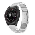 For Garmin Fenix 7 Sapphire Solar 22mm Tortoise Shell Stainless Steel Watch Band(Sliver)