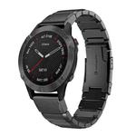 For Garmin Fenix 6 Sapphire GPS 22mm Tortoise Shell Stainless Steel Watch Band(Black)