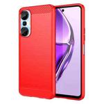 For Infinix Hot 20S Brushed Texture Carbon Fiber TPU Phone Case(Red)