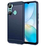 For Infinix Hot 12 Pro Brushed Texture Carbon Fiber TPU Phone Case(Blue)