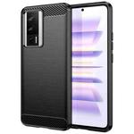 For Xiaomi Redmi K60 Brushed Texture Carbon Fiber TPU Phone Case(Black)