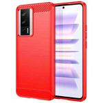 For Xiaomi Redmi K60 Pro Brushed Texture Carbon Fiber TPU Phone Case(Red)
