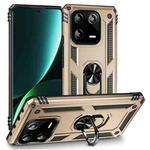 For Xiaomi 13 Pro Shockproof TPU + PC Phone Case with Holder(Gold)