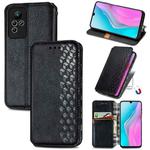 For infinix Note 11 Cubic Grid Pressed Magnetic Leather Phone Case(Black)