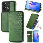 For OPPO Reno8 Pro Cubic Grid Pressed Magnetic Leather Phone Case(Green)
