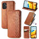 For Xiaomi Poco M5 Cubic Grid Pressed Magnetic Leather Phone Case(Brown)