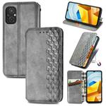 For Xiaomi Poco M5 Cubic Grid Pressed Magnetic Leather Phone Case(Gray)