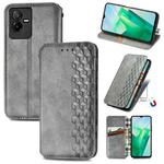 For vivo T2X 5G Cubic Grid Pressed Magnetic Leather Phone Case(Gray)