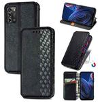 For ZTE Blade A72 4G Cubic Grid Pressed Magnetic Leather Phone Case(Black)