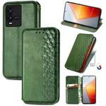For vivo iQOO 10 Cubic Grid Pressed Magnetic Leather Phone Case(Green)
