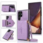 For Samsung Galaxy S23 Ultra 5G Cross-body Wallet Card Bag Leather Phone Case(Purple)