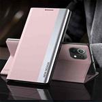 For Xiaomi 13 Side Electroplated Adsorption Leather Phone Case(Pink)