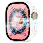 For Apple Watch Ultra 49mm ENKAY Hat-Prince Waterproof Full Coverage PC Frame + 9H Tempered Glass Case(White)