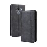Magnetic Buckle Retro Crazy Horse Texture Horizontal Flip Leather Case for LG K50 /LG Q60 , with Holder & Card Slots & Photo Frame(Black)