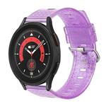 For Samsung Galaxy Watch5 Pro 20mm Transparent Shiny Diamond TPU Watch Band(Purple)
