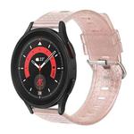 For Samsung Galaxy Watch4 / Watch4 Classic 20mm Transparent Shiny Diamond TPU Watch Band(Pink)