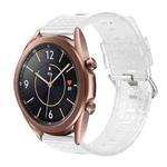 For Samsung Galaxy Watch3 41mm 20mm Transparent Shiny Diamond TPU Watch Band(White)