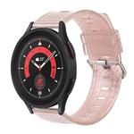 For Samsung Galaxy Watch3 41mm 20mm Transparent Shiny Diamond TPU Watch Band(Pink)