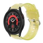 For Samsung Galaxy Watch3 41mm 20mm Transparent Shiny Diamond TPU Watch Band(Yellow)