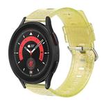 For Samsung Galaxy Gear Sport / Gear S2 Classic 20mm Transparent Shiny Diamond TPU Watch Band(Yellow)