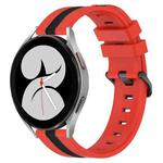 For Samsung Galaxy Watch4 40mm 20mm Vertical Two-Color Silicone Watch Band(Red+Black)