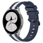 For Samsung Galaxy Watch4 40mm 20mm Vertical Two-Color Silicone Watch Band(Blue+White)